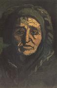 Vincent Van Gogh Head of a Peasant Woman with Dard Cap (nn014) oil on canvas